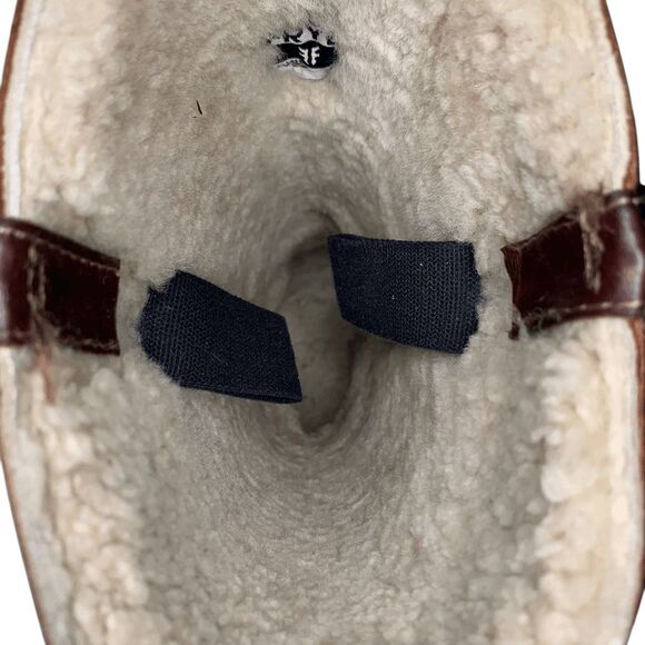 Rare! Vintage Frye Campus Shearling Tall Leather Pull On Boots Square Toe 7.5 - Picture 10 of 10